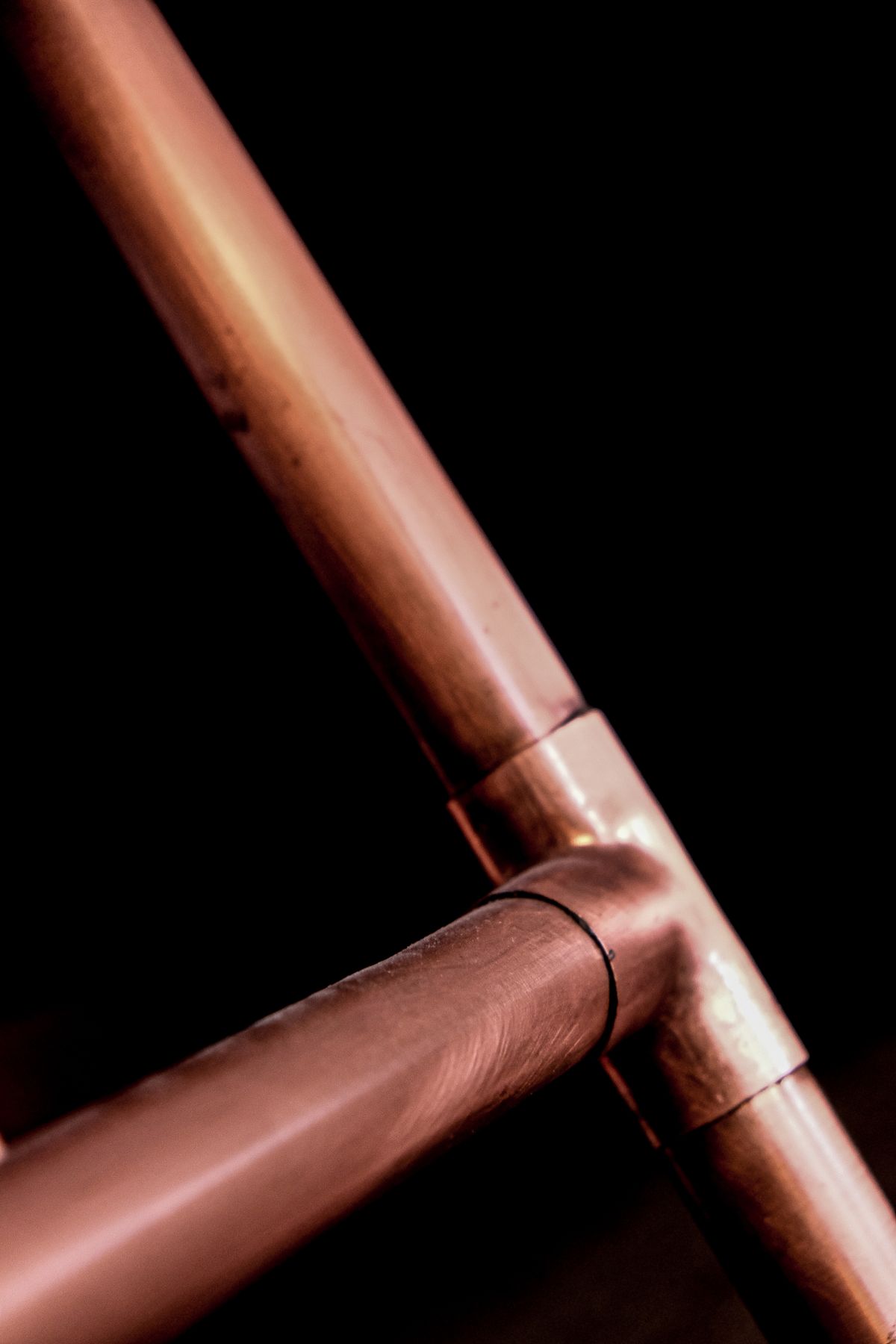 Soldered copper pipework for an unvented hot water cylinder — strong, mains-pressure hot water throughout the home.